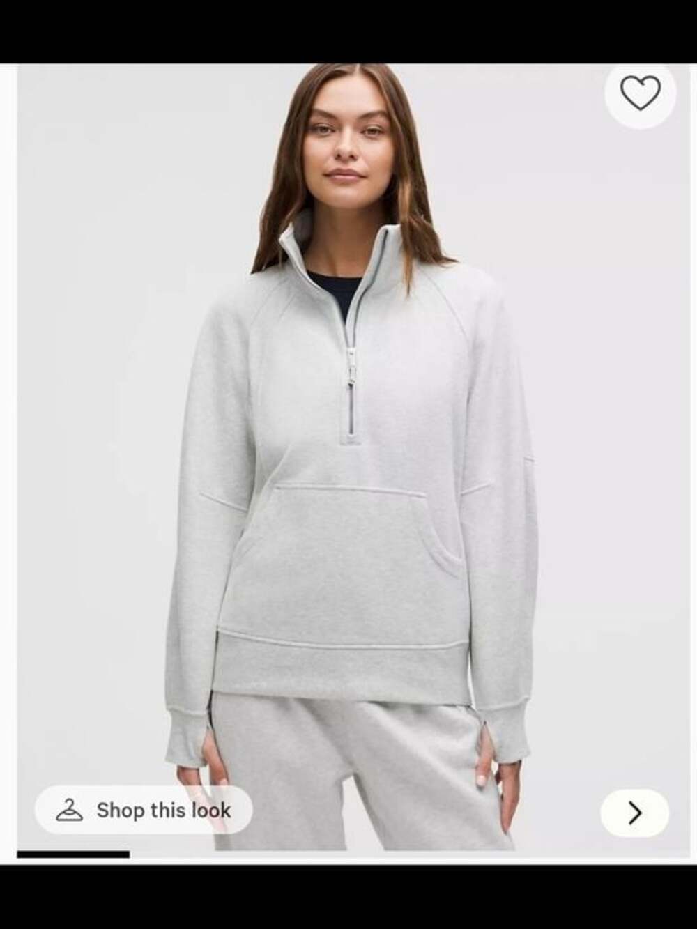 Lululemon NWT XS/S Scuba Oversized Funnel Neck Half Zip Sweatshirt - Heather Gra